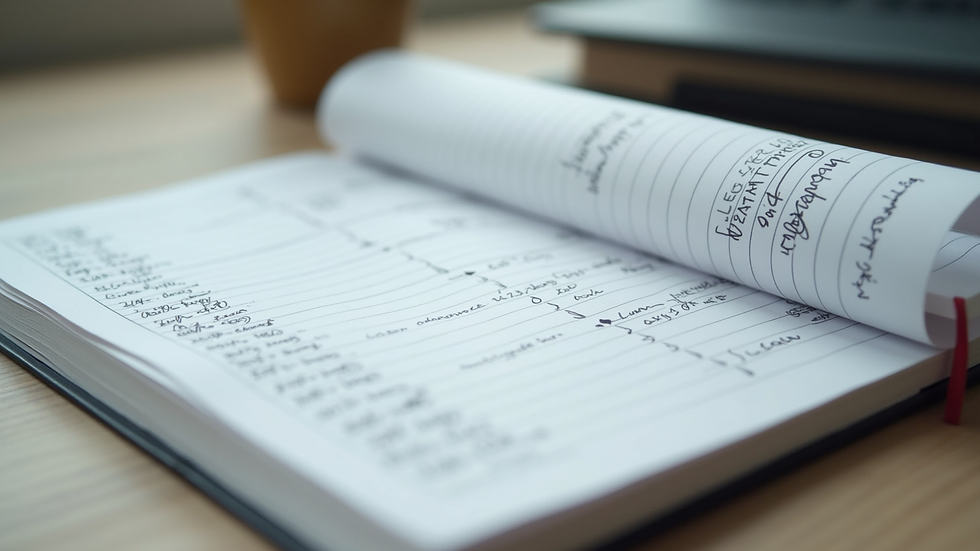 Close-up view of a ledger book with handwritten financial entries