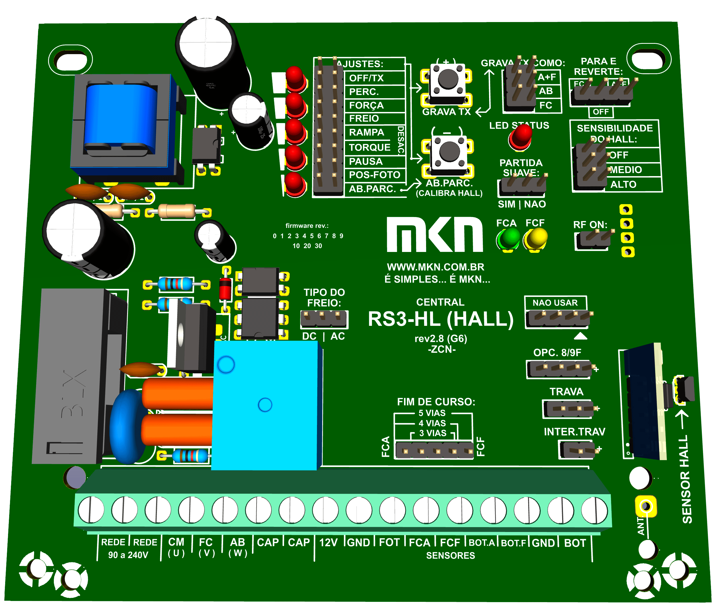 Central com sensor Hall - Mixx