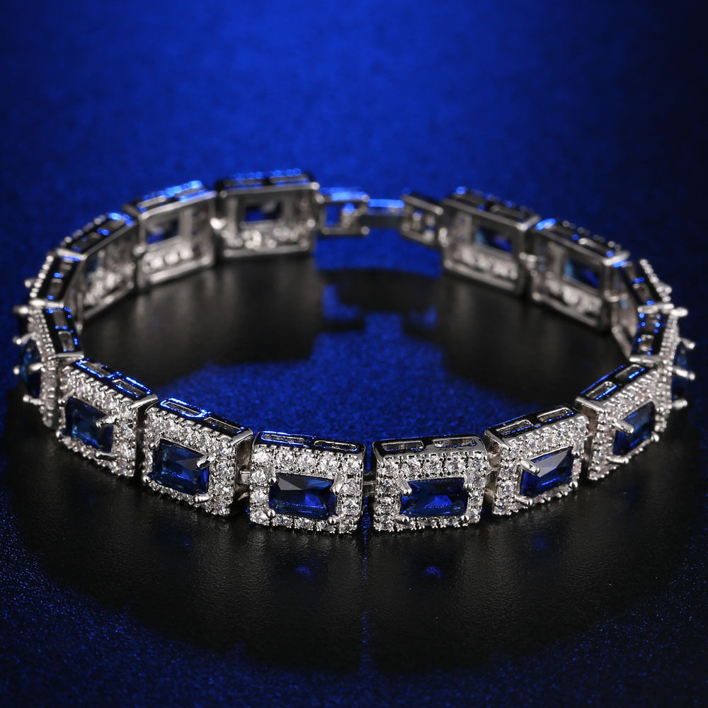 Matching Best Friend Multi-color Zircon Inlaid Bangle For Women, PT950 Platinum