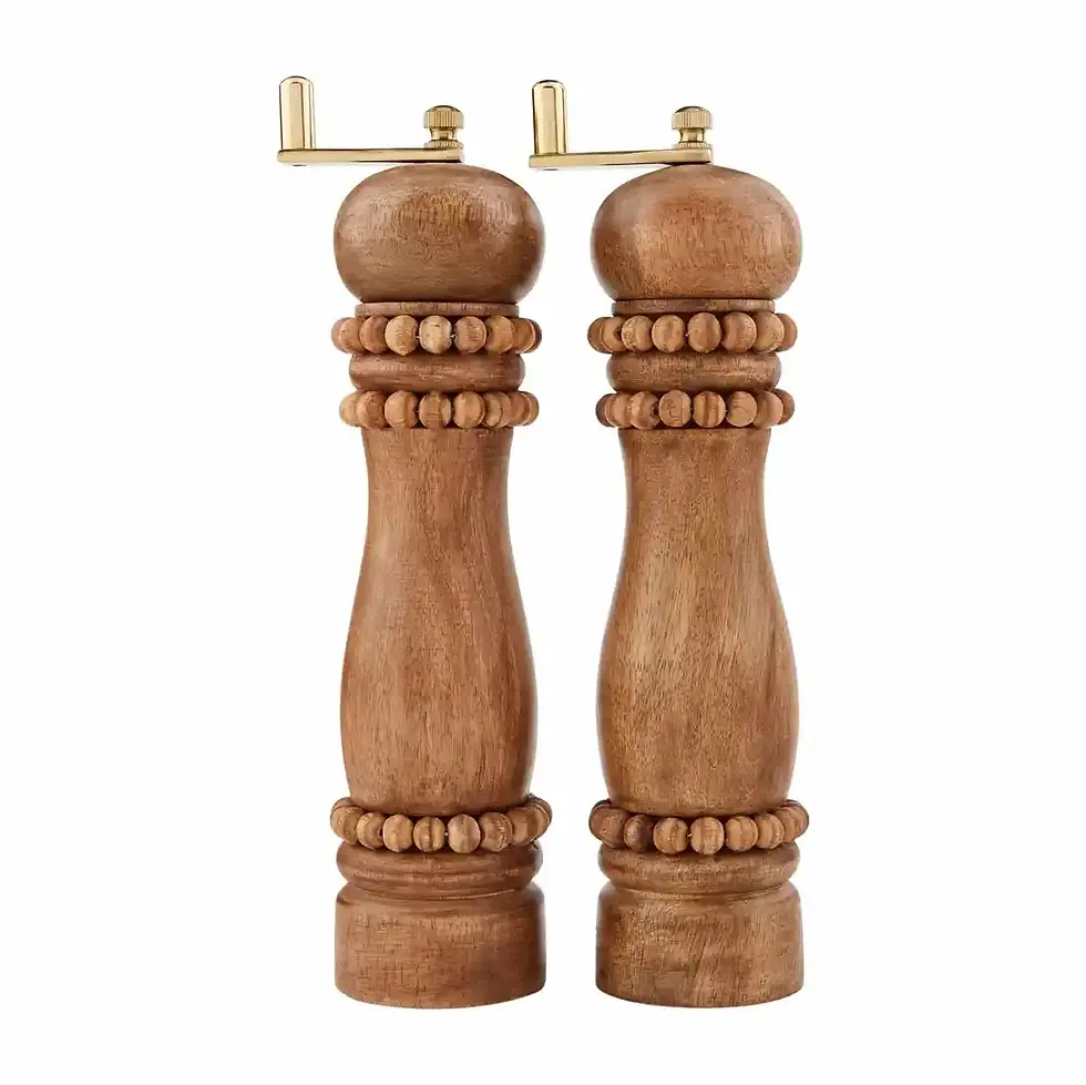 Mud Pie Beaded Salt Pepper Grinder Set