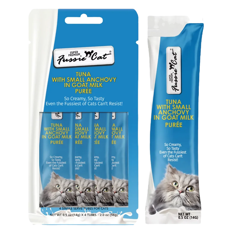 Fussie Cat Tuna With Small Anchovy in Goat Milk Puree 4 Count