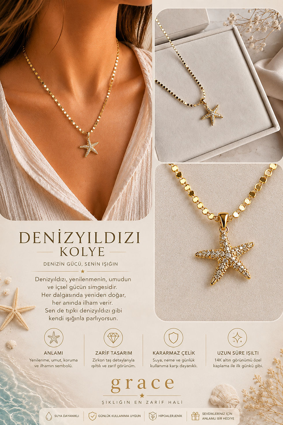 Küçük resim: Deniz Yıldızı Kolye 