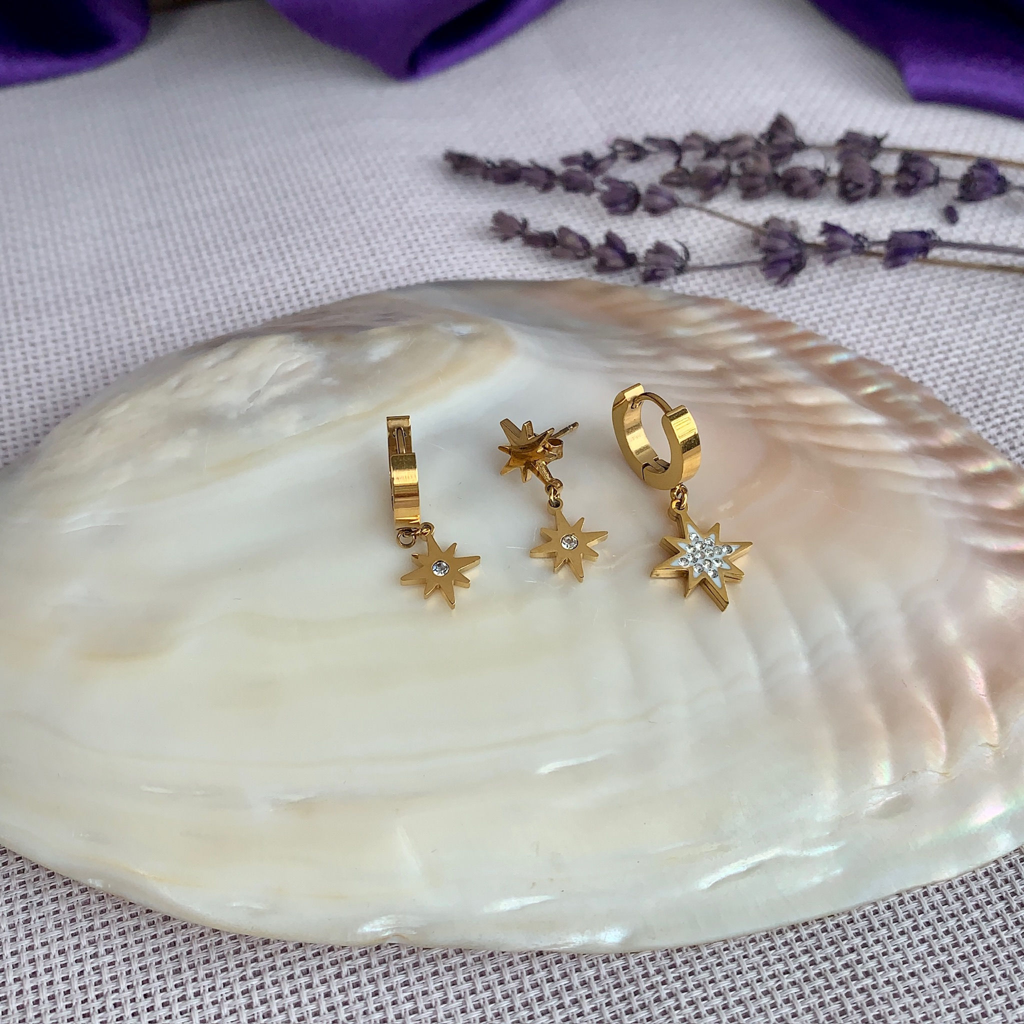 Üçlü Yıldız Küpe 