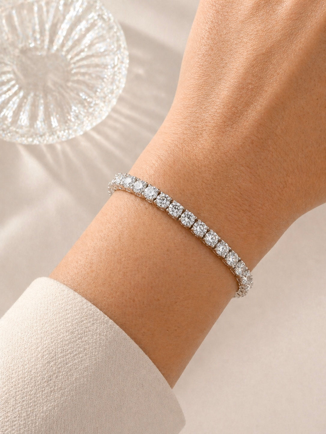 Suyolu Gümüş Renk Bileklik 3mm