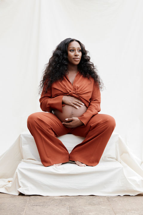 Alexandra Burke photographed for maternity portraits