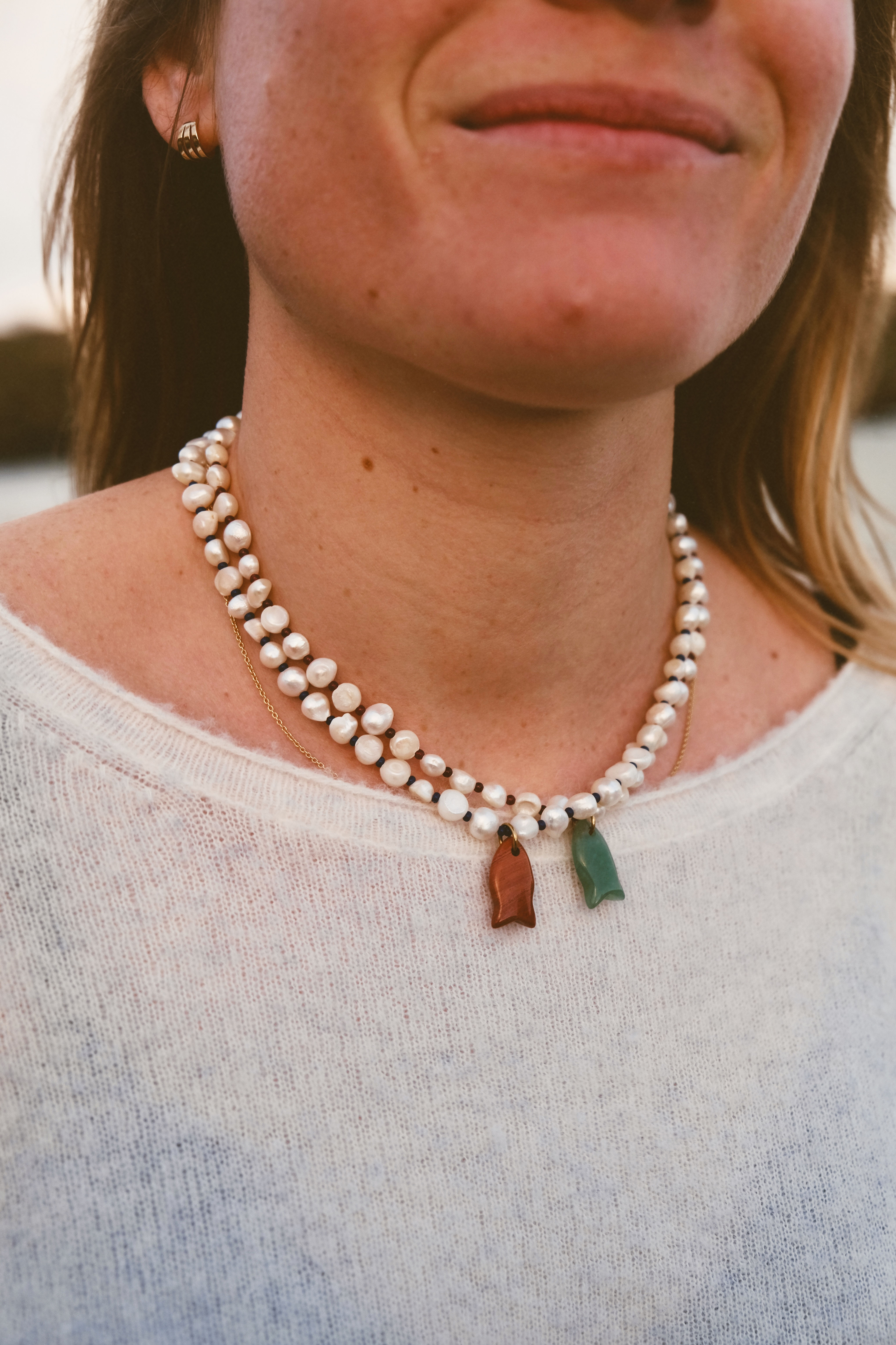 Collier Le Fish - Jaspe rouge