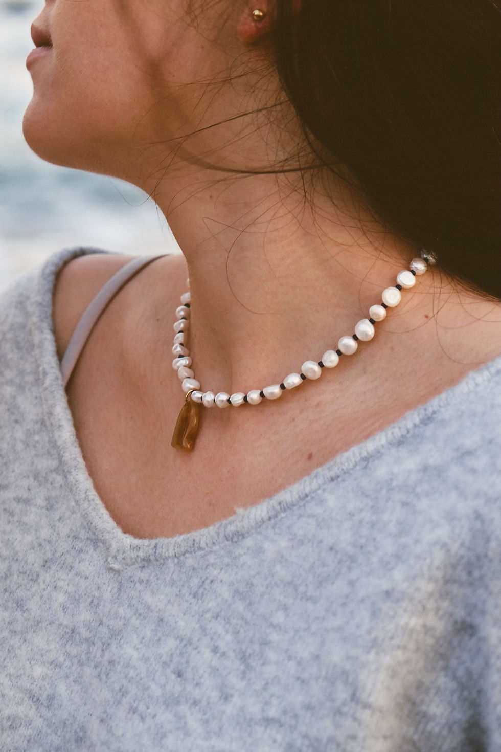 Miniature : Collier Le Fish - Jade jaune