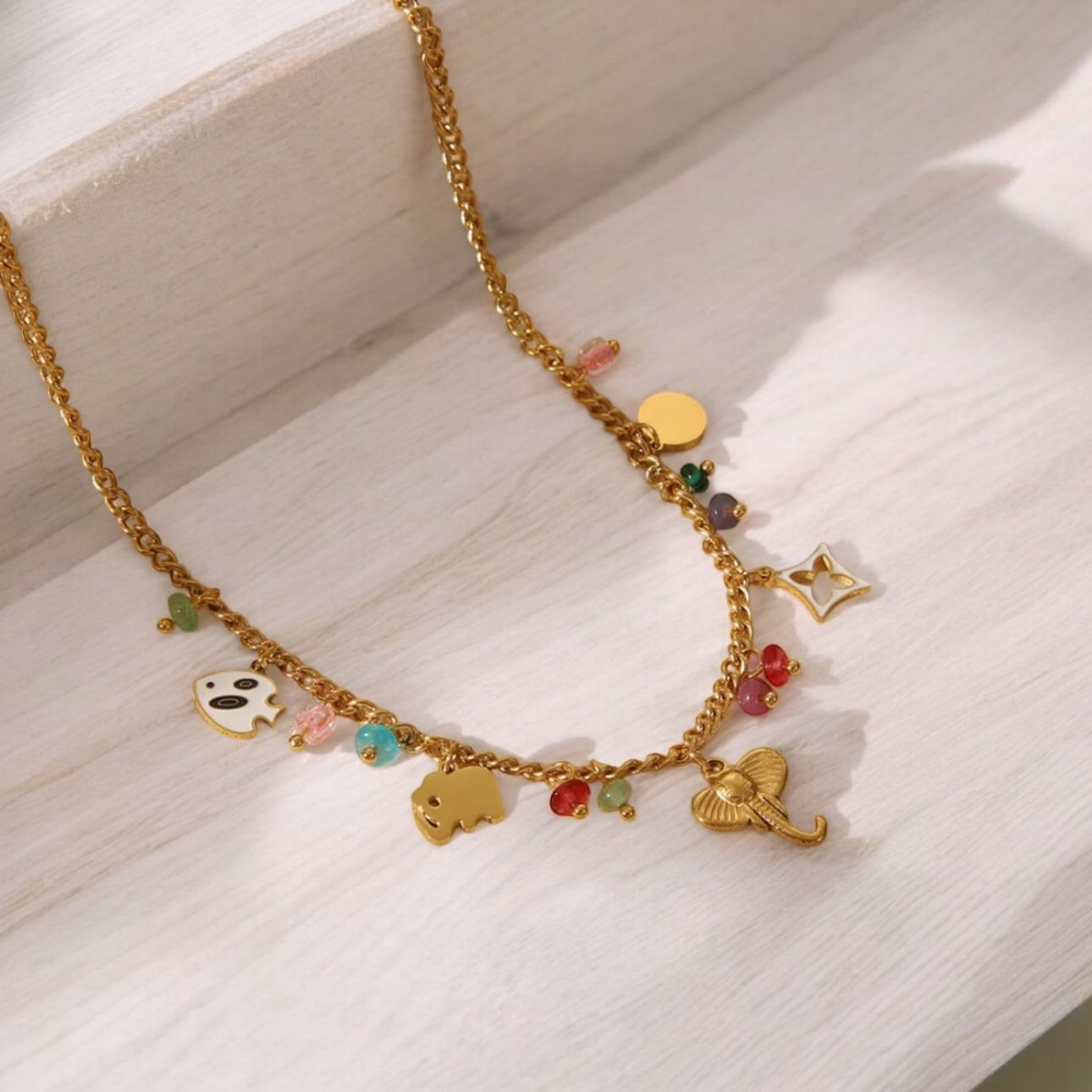Neckale Chain Charms Elephant