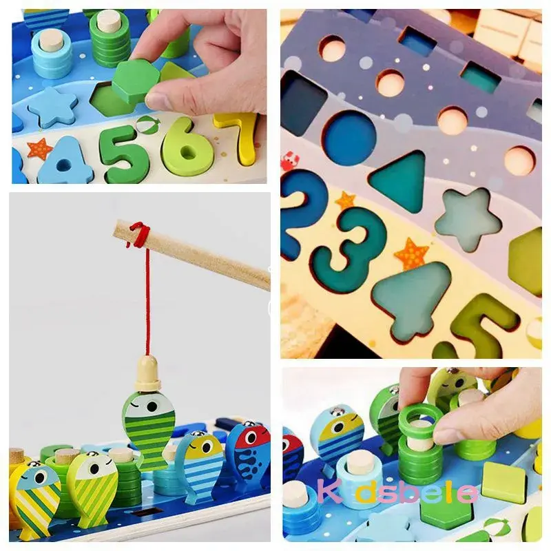 Thumbnail: Montessori Wooden Maths Letter Puzzle Shape Sorter Educational Toy for Kids