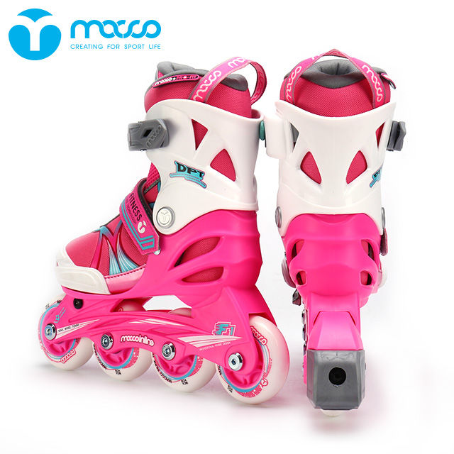 Thumbnail: Macco Adjustable Kids Inline Skates ABEC-5 80A PU Wheels Pink Roller Skates