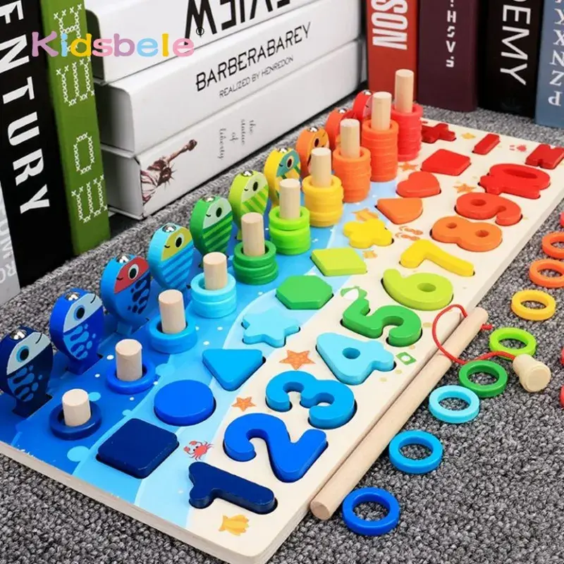 Montessori Wooden Maths Letter Puzzle Shape Sorter Educational Toy for Kids