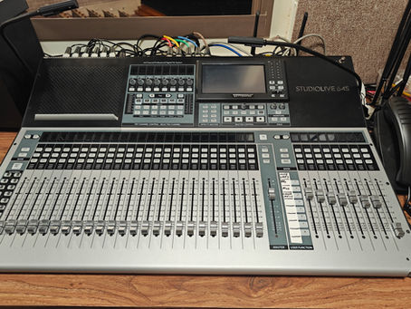 An image of a black and gray switchboard