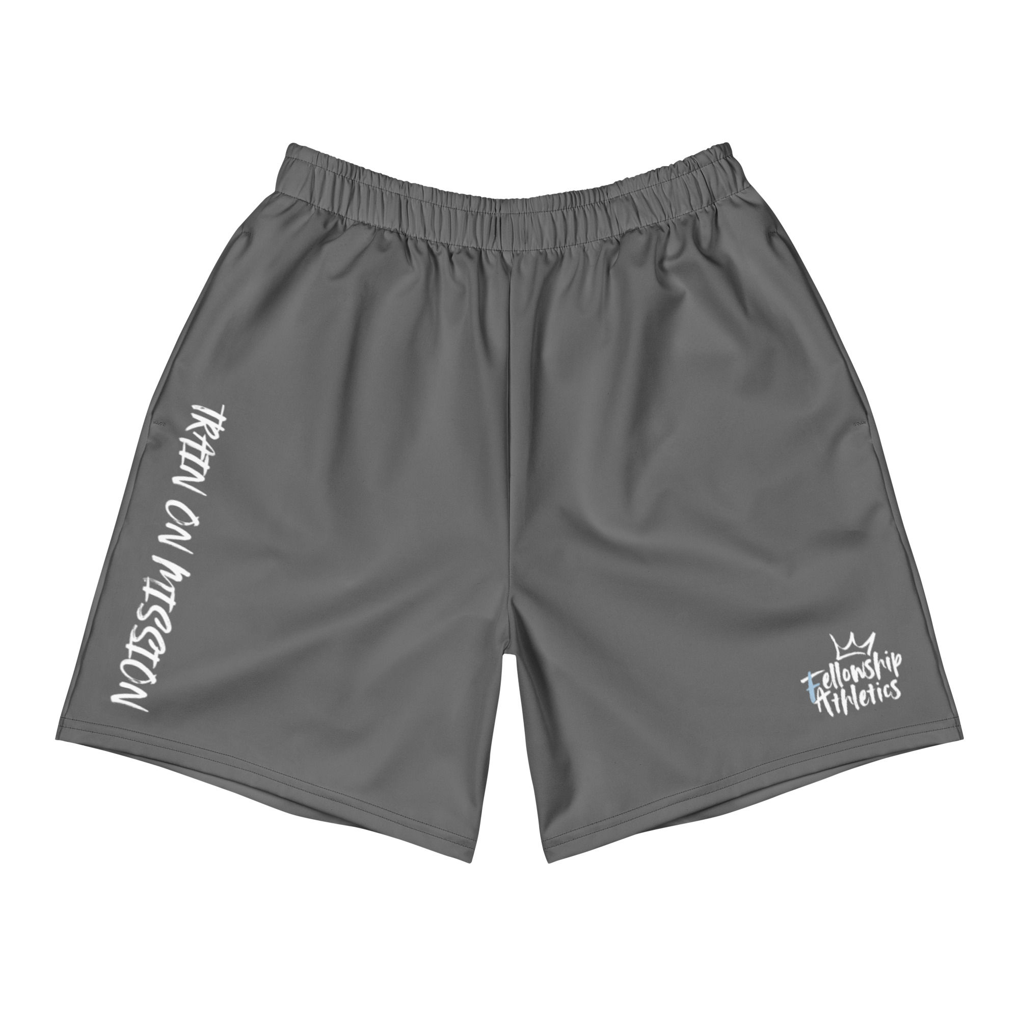Custom Grey Train on Mission Athletic Shorts