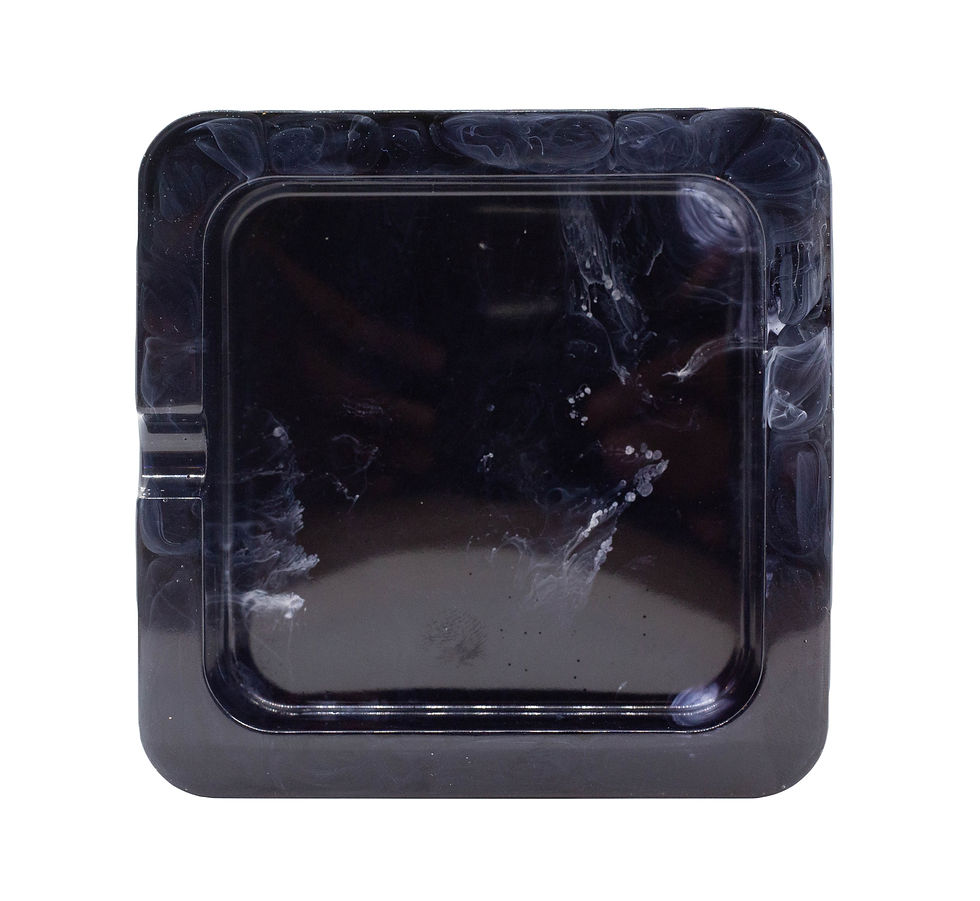 Obsidian Black Abstract Ashtray