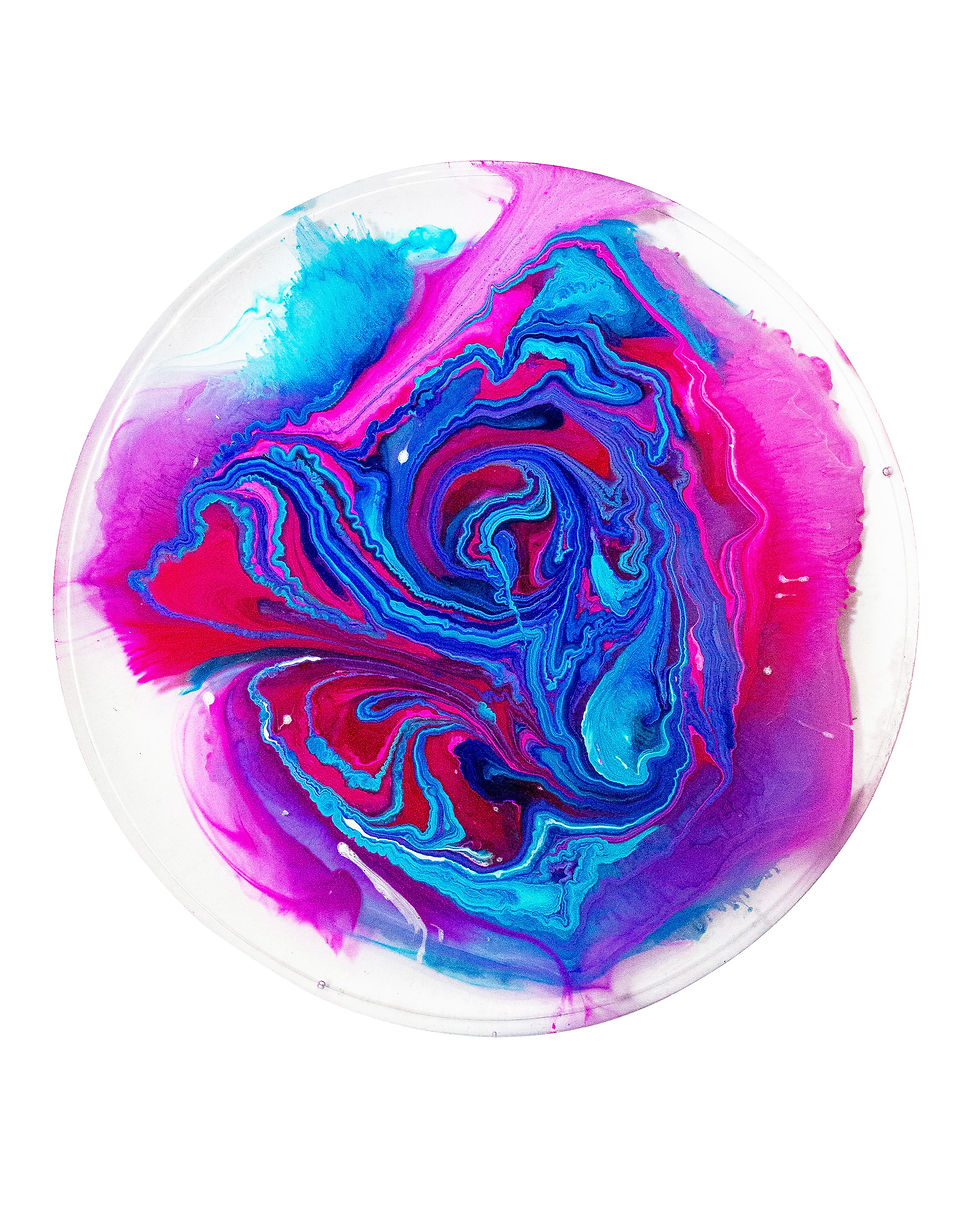 Thumbnail: Paradise Pink & Blue Abstract Petri Dish Coasters | Disk Golf Mini Marker