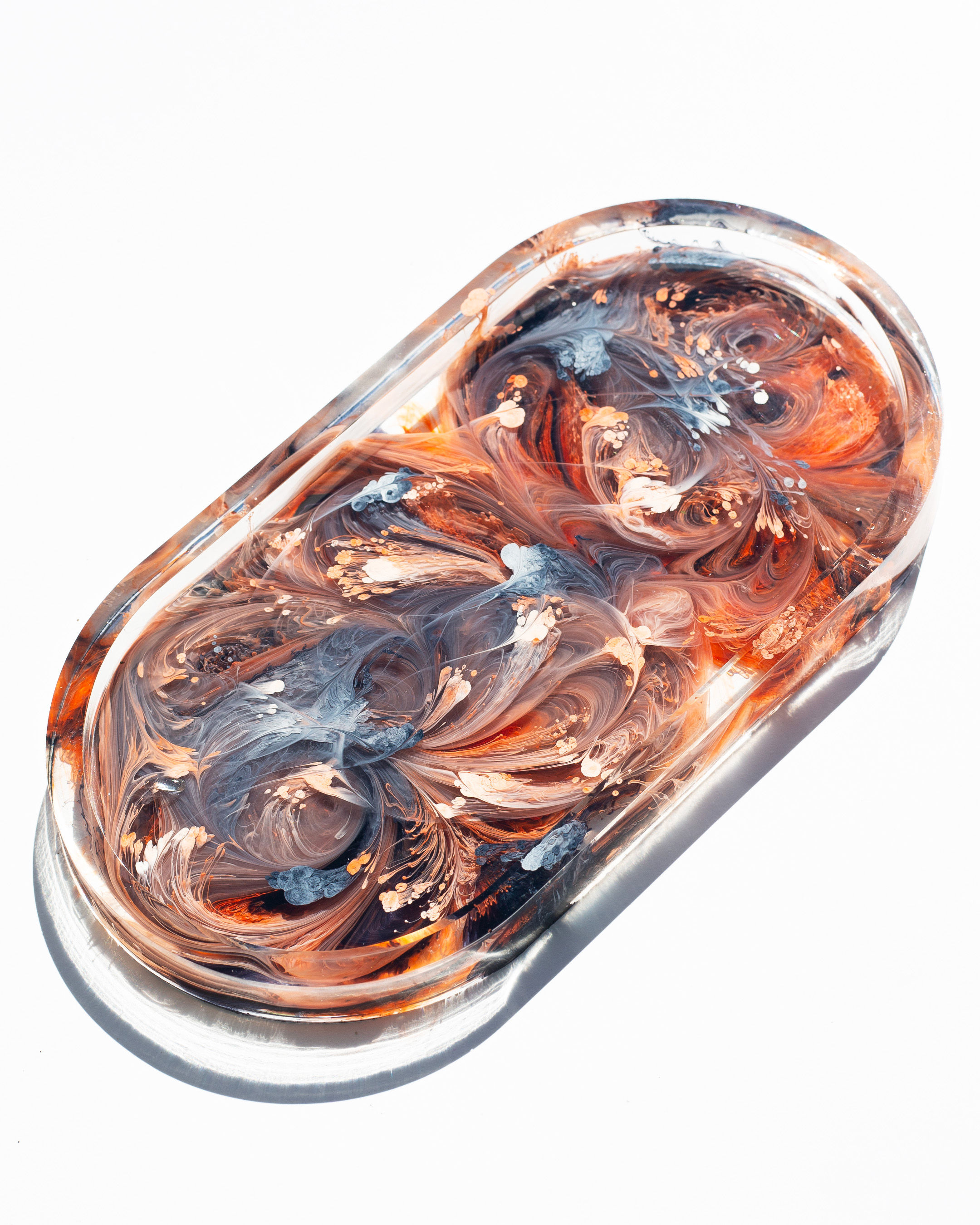 Volcano Orange & Black Abstract Mini Accessory | Rolling Tray