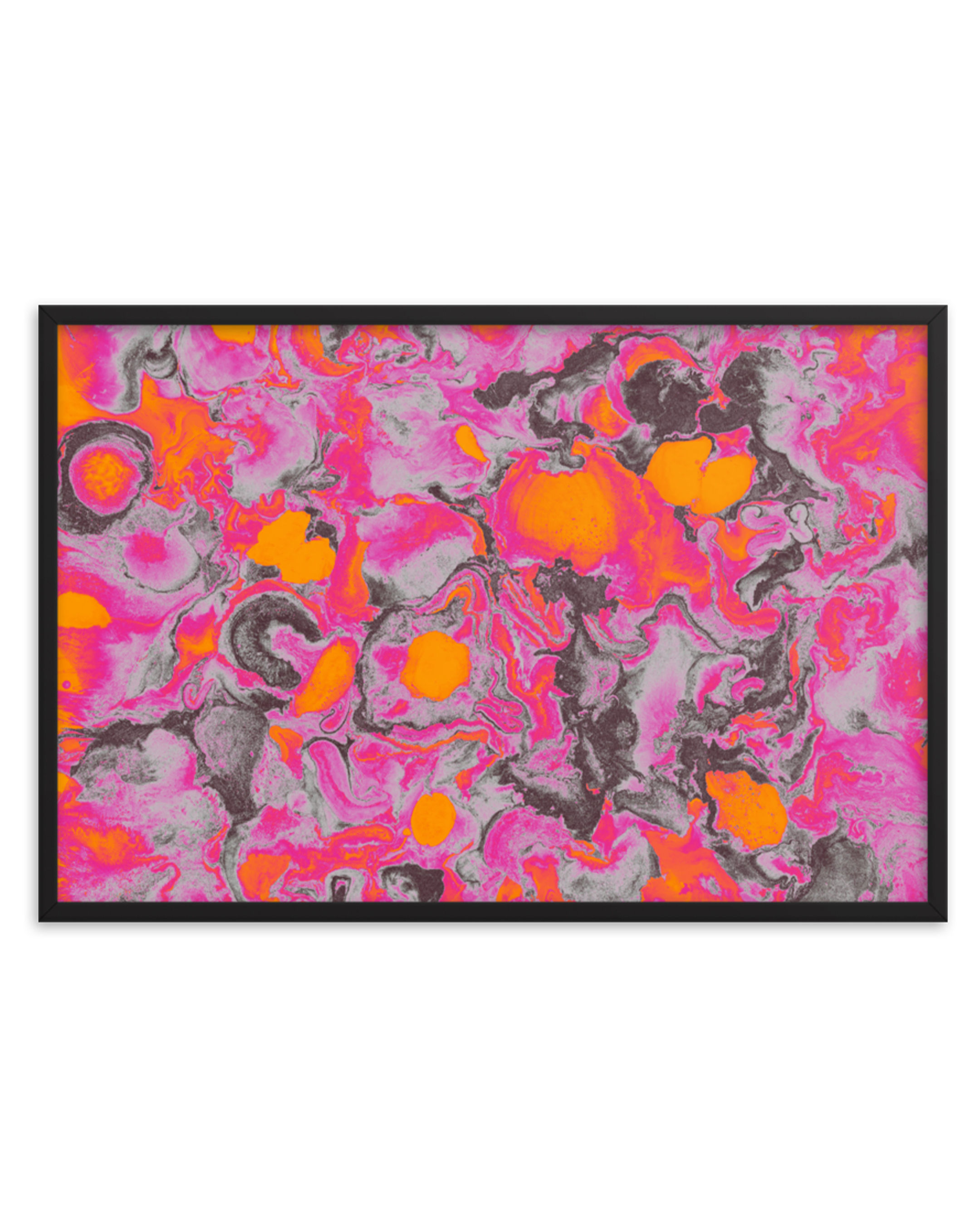 "Views From Space" Pink & Orange 24x36" Inch Abstract Print