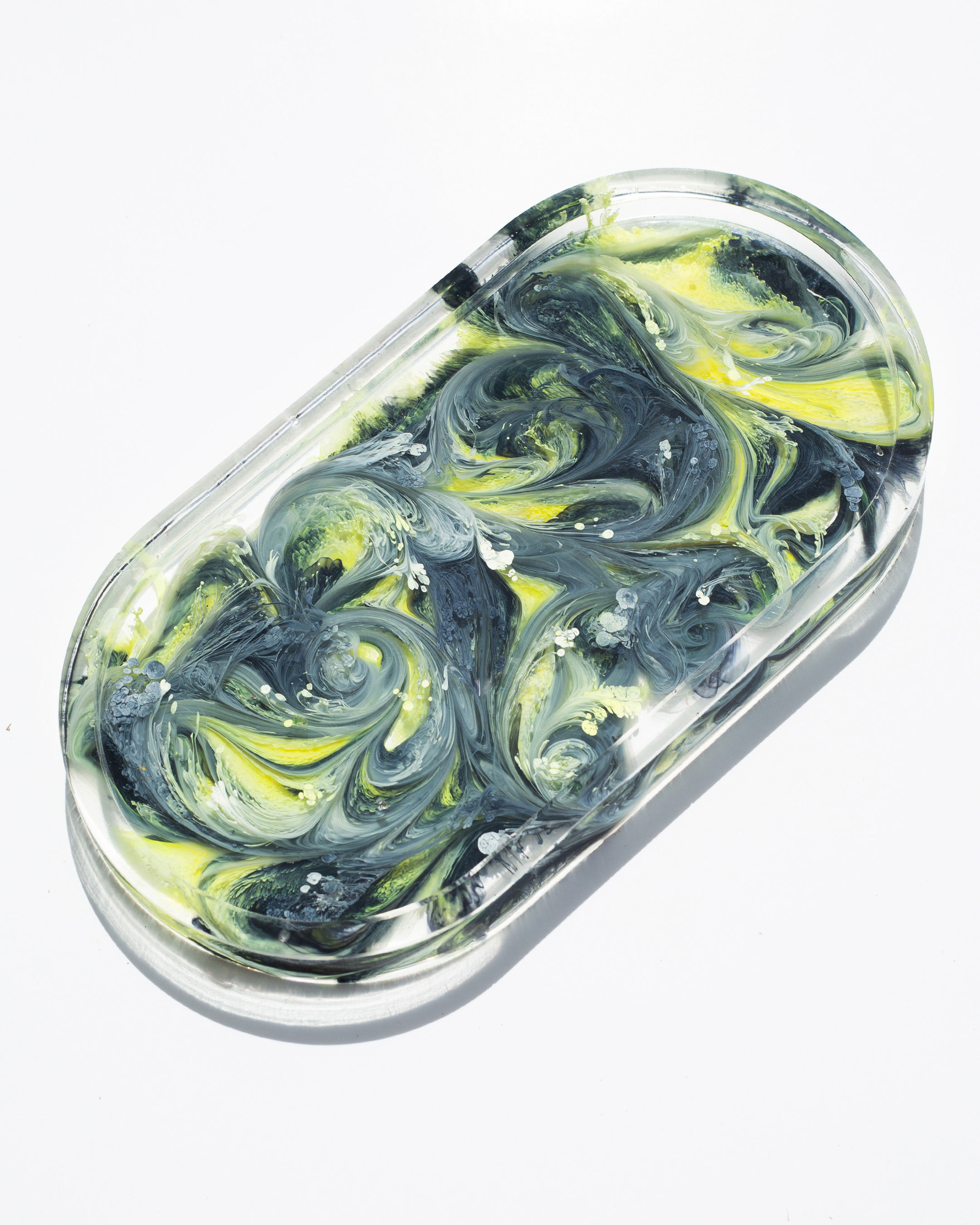 Yellow & Black Marble Abstract Mini Accessory | Rolling Tray