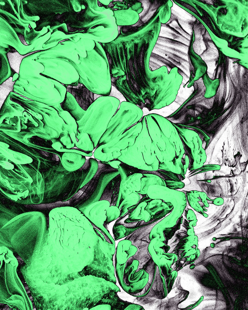 Thumbnail: "Slimeee" Green & Black Petri Dish Abstract Print