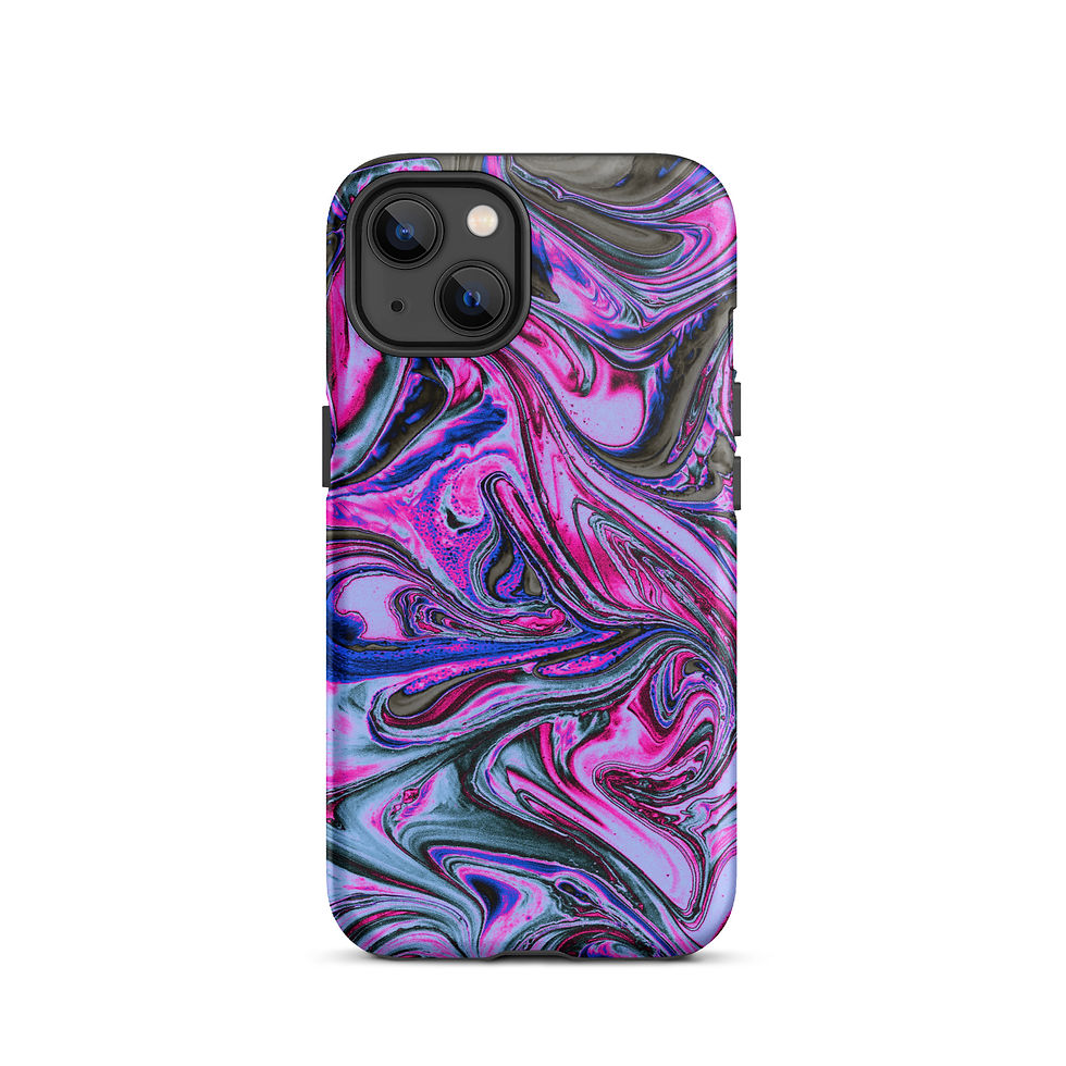 Thumbnail: Pink & Blue Abstract Tough Case for iPhone®