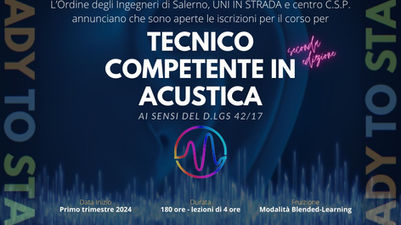 Aperte le iscrizioni al corso di Tecnico Competente in Acustica 