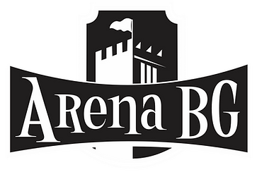 Logo da Arena BG, um restaurante com jogos de tabuleiro