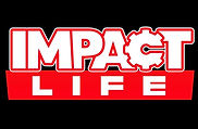 Impact Life black white and red logo graphic