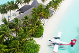 private plane at tropical beach