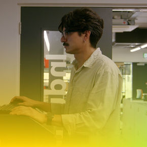 Person using a tech machine in Creative Spark's FabLab