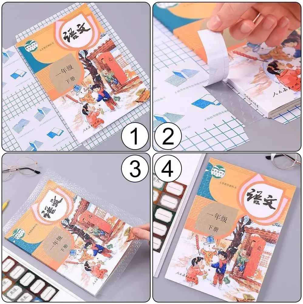 Matte finish clear protective film for books, easy-to-cut self-adhesive craft covers