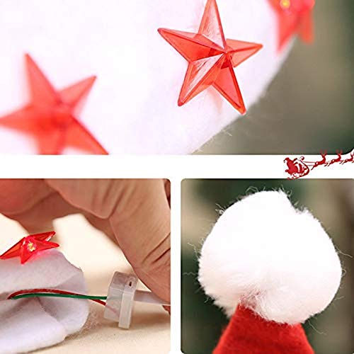 Christmas Santa Clause Caps With LED Lightening Stars