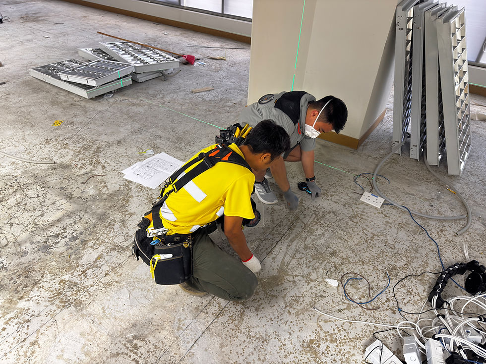 Kwun Tong office renovation site - AVA Design fire safety compliance supervision