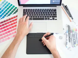 person doing graphic design