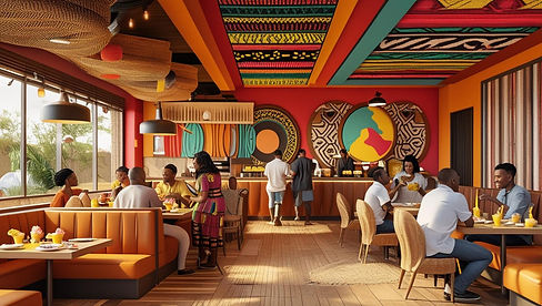 African restaurant ice cream shop