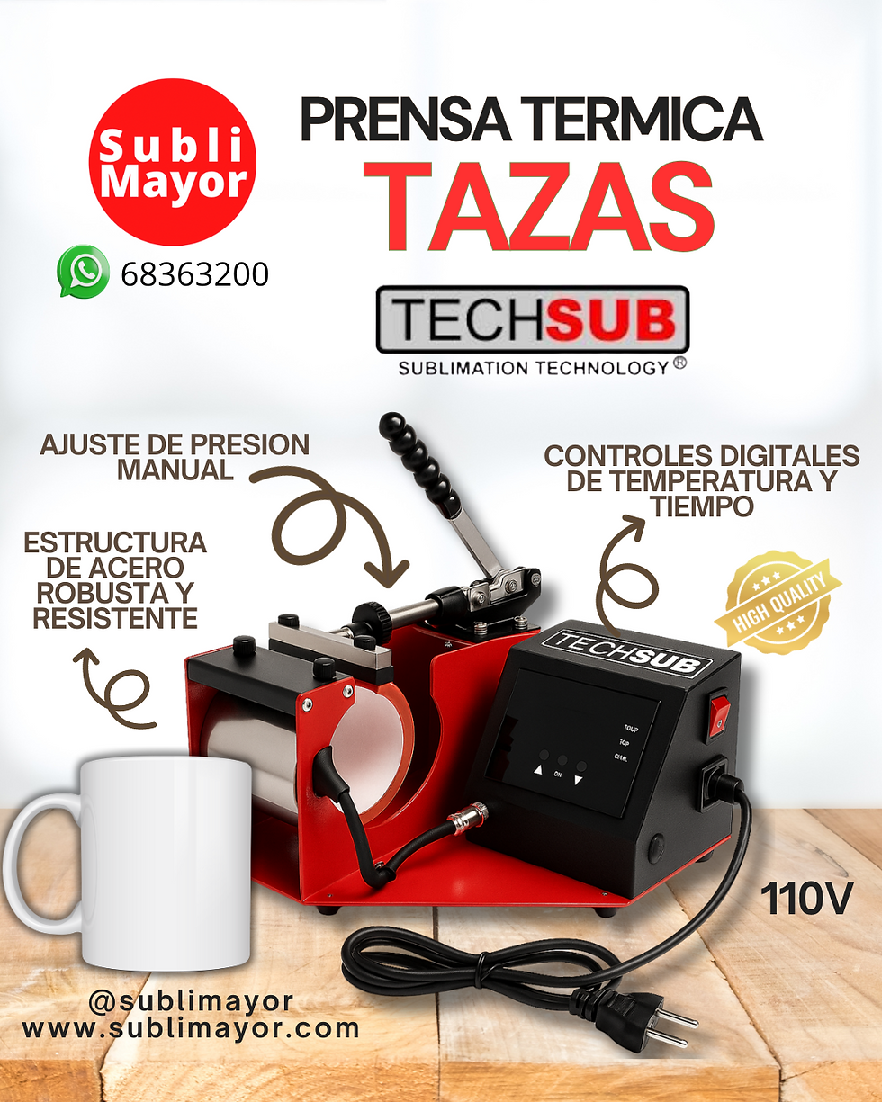 PRENSA TERMICA PARA TAZAS MARCA TECHSUB