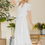Miniatura: 894 puff sleeve, ruffle detail around neck tie belt maxi dress