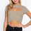 Miniatura: 12930 SHORT SLEEVE BUST CUT OUT DETAIL FRONT SURPLICE KNIT TOP