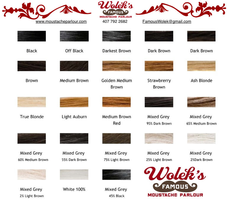 Mustache Hair Color Chart
