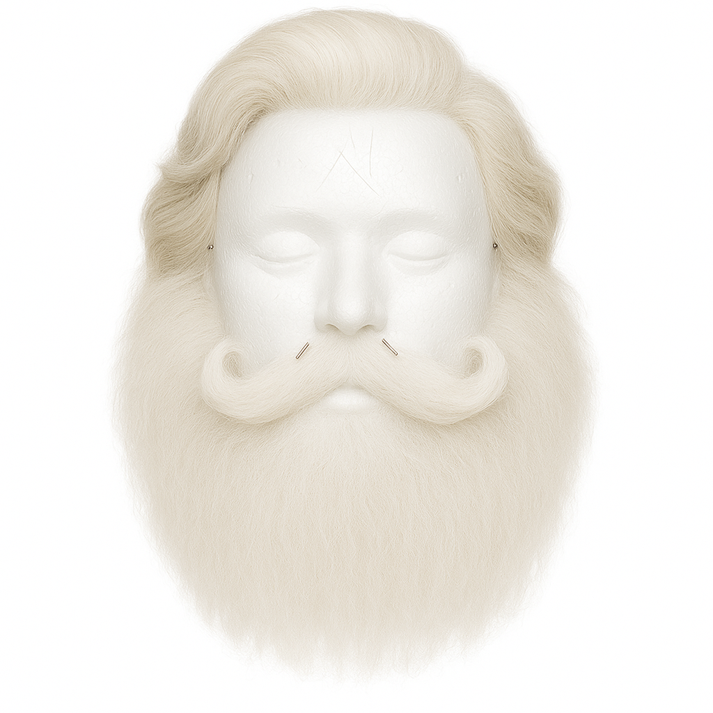 LONG CLAUS SANTA BEARD SET - wig, beard, & mustache