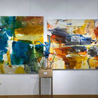 two oil on canvas paintings by Simone Theelen