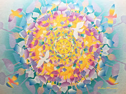 光絵「in the light of lotus」 蓮の光の中で。