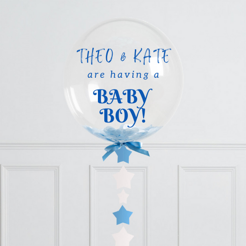 Baby Boy Confetti Bubble Balloon