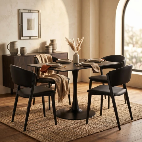 Bristol Dining Table with Sintered Stone Rectangular Tabletop and