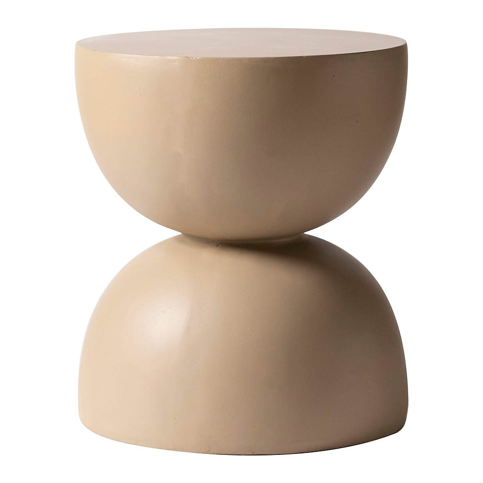 Miniature : Sage Minimalist Side Table in Fiberstone Hourglass Design Accent Table