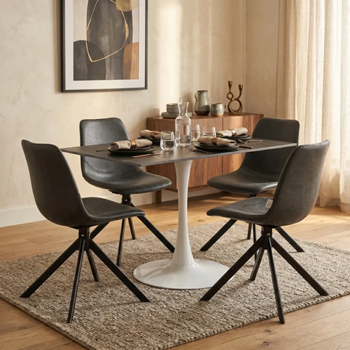 Bristol Dining Table with Sintered Stone Rectangular Tabletop and