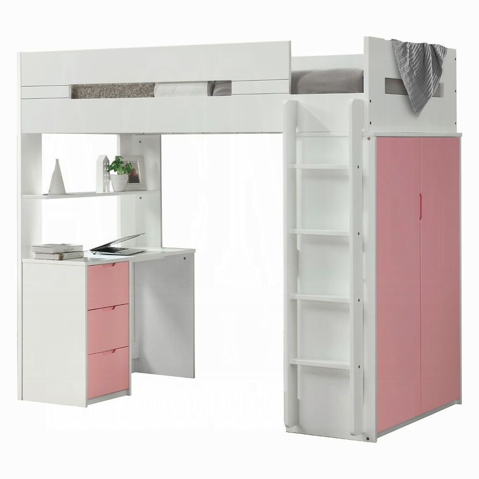 Miniatura: Nerice Twin Loft Bed W/Desk & Wardrobe