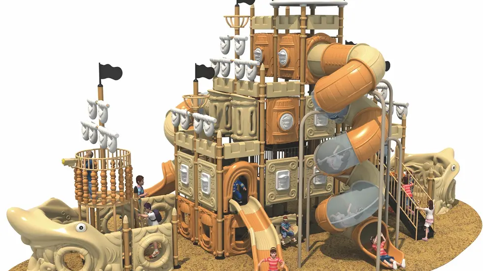 Pirate Ship Themed Commercial Playground System