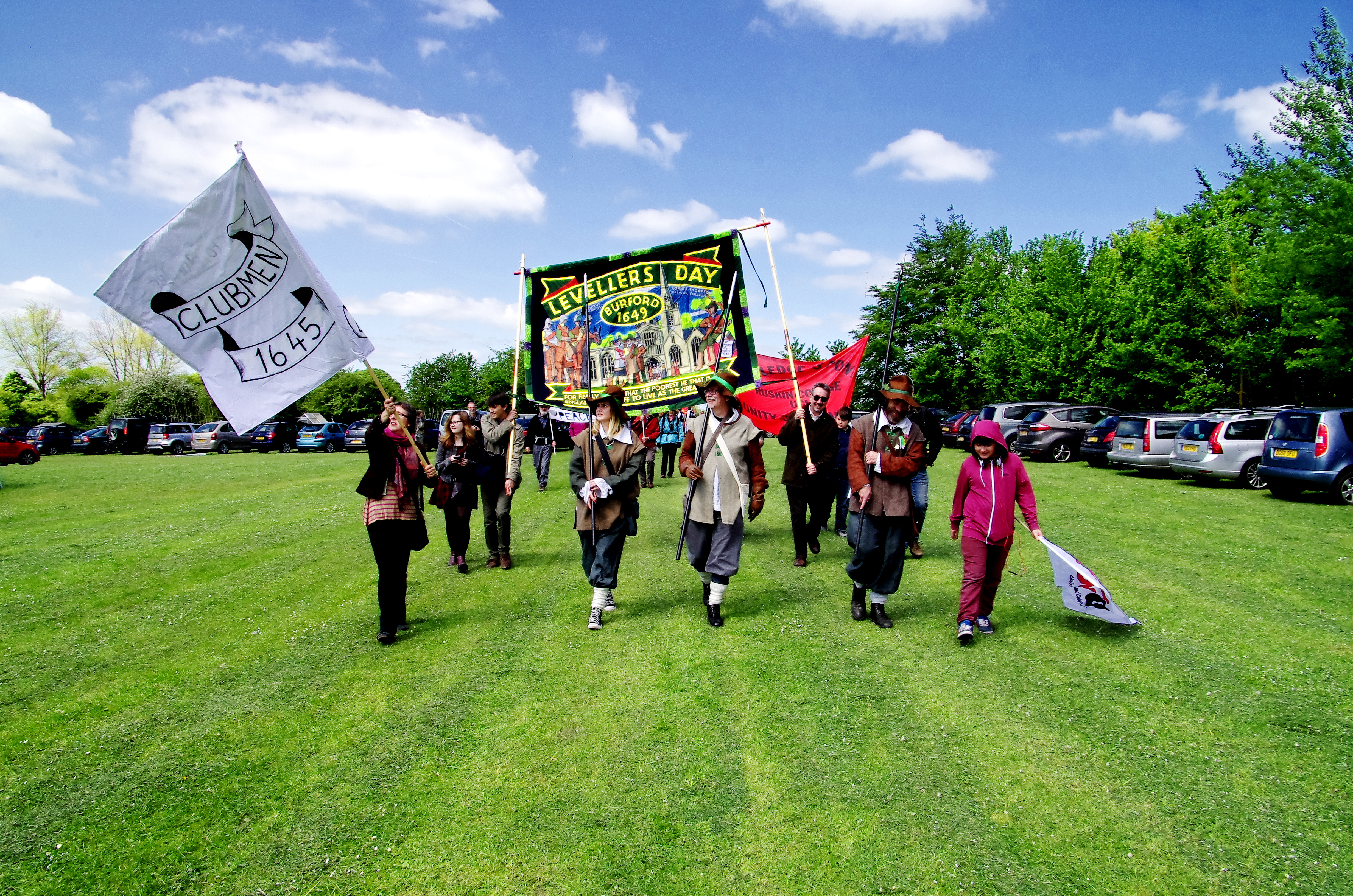 Clubmen flag at The Levellers Day, Burford
