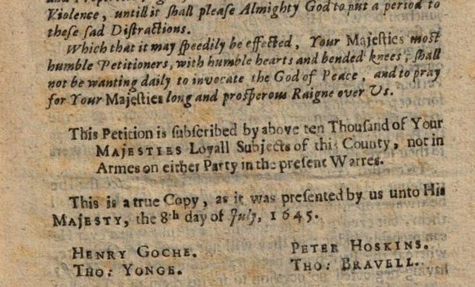 Humble Petition of the Inhabitants of Dorset, Thomas Young.