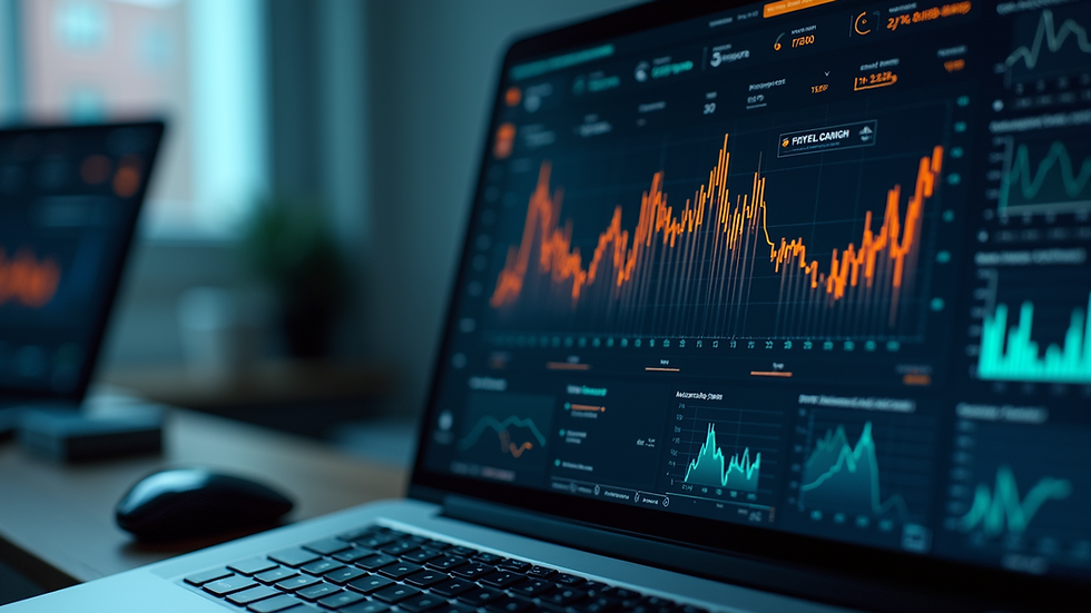 High angle view of a digital dashboard on a computer